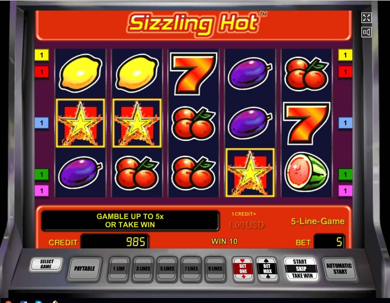 игровой автомат sizzling hot